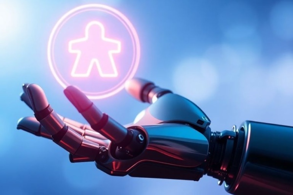 AI robot hand and Lottie animation icon.