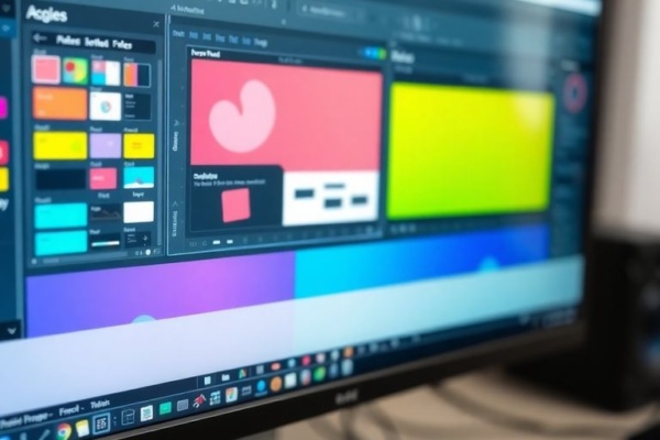 Clean, organized computer screen with design elements.