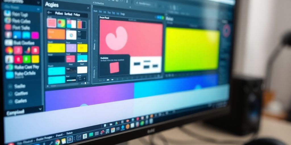 Clean, organized computer screen with design elements.