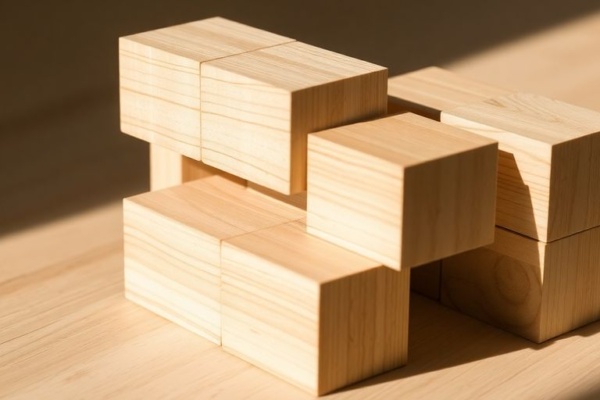 Well-organized wooden blocks forming a strong foundation.