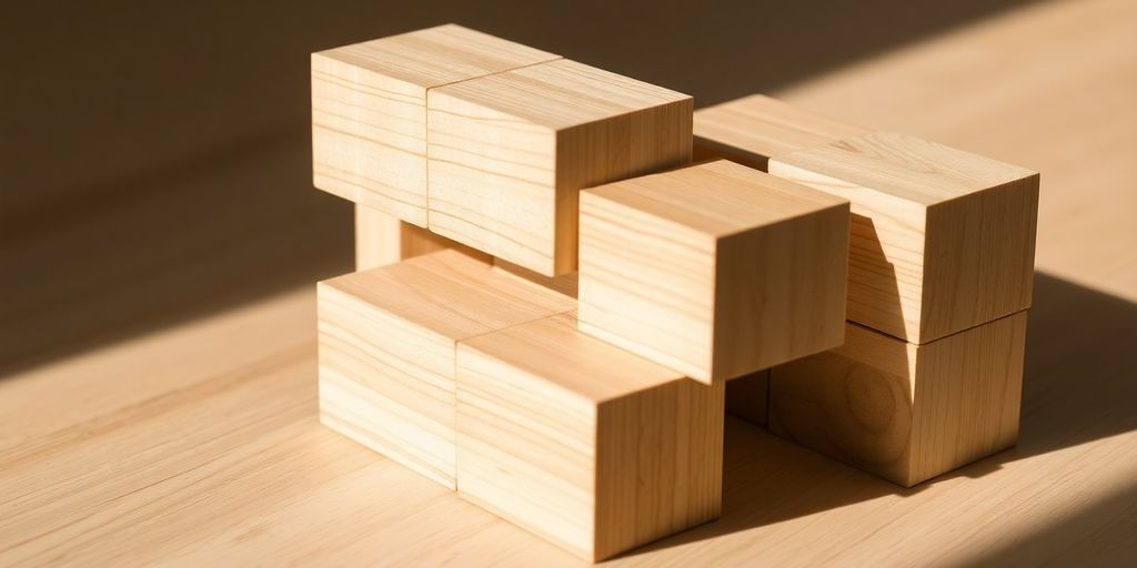 Well-organized wooden blocks forming a strong foundation.
