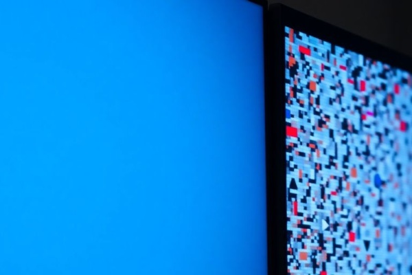 Crystal clear vs. blurry computer monitor screen comparison.