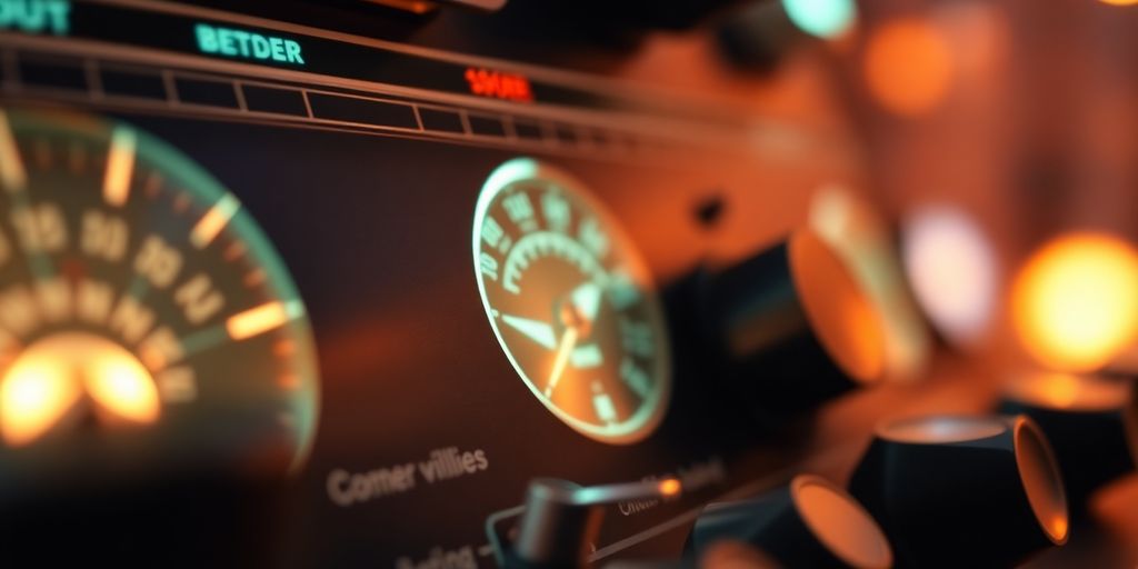 Retro tech with modern glowing interfaces.