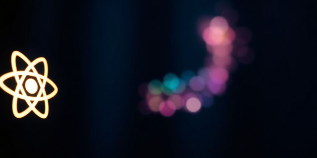 React logo next to a floating Lottie animation