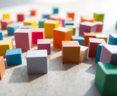 Colorful blocks of various shapes