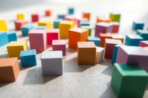 Colorful blocks of various shapes