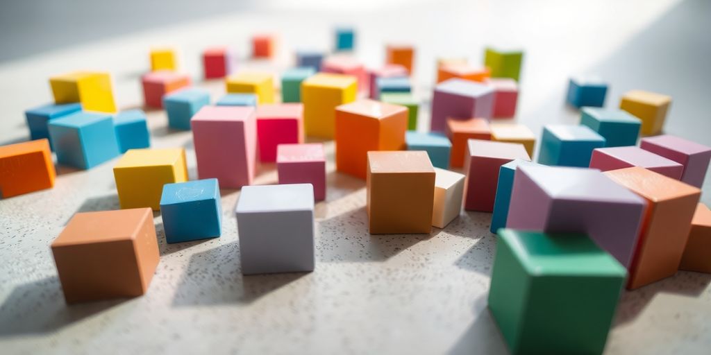 Colorful blocks of various shapes