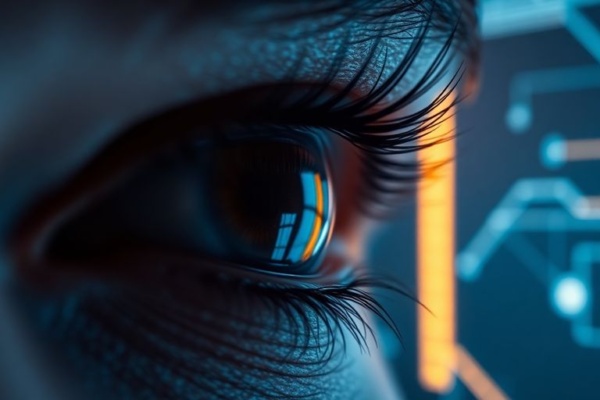 Eye observing webpage elements for performance.