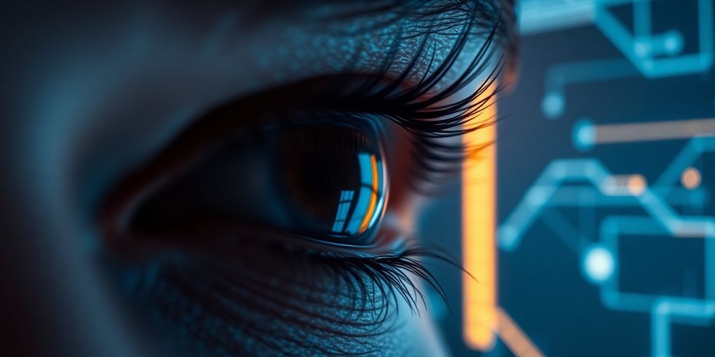 Eye observing webpage elements for performance.