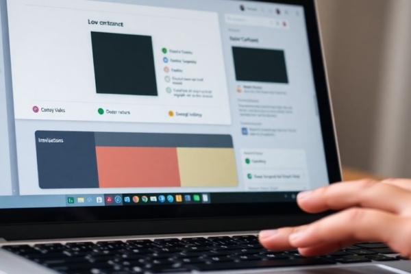 Laptop screen with Figma, various accessibility elements.